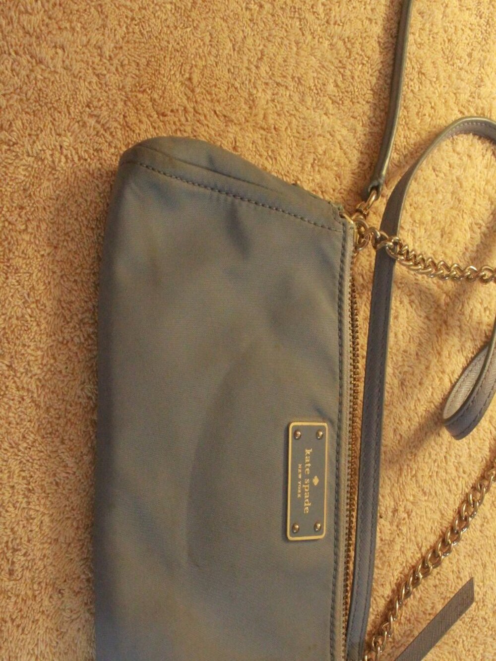 Kate Spade Gray Chain Strap Crossbody Bag